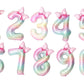 Foil Balloon Numbers Pastel Stars Bow Helium