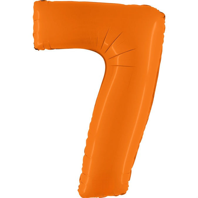 34" Neon Orange Number Foil Balloon