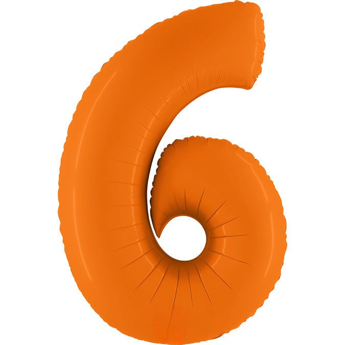 34" Neon Orange Number Foil Balloon