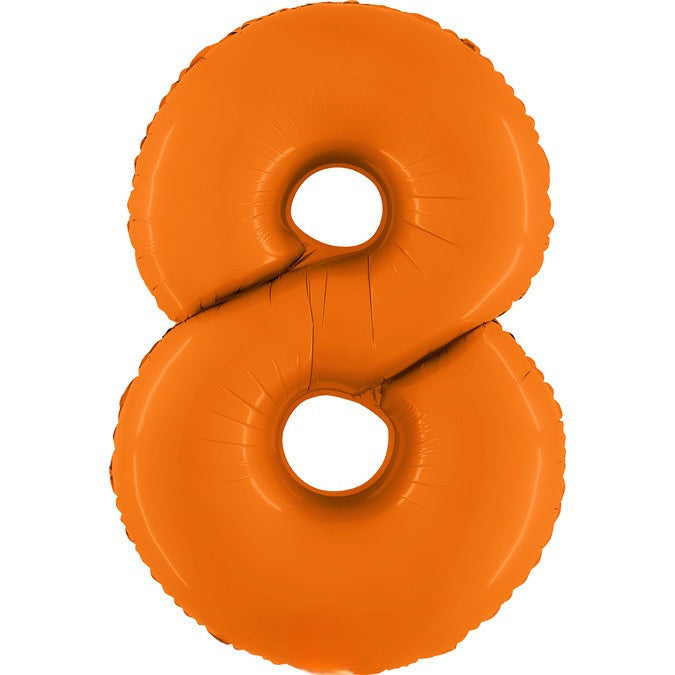 34" Neon Orange Number Foil Balloon