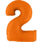 34" Neon Orange Number Foil Balloon
