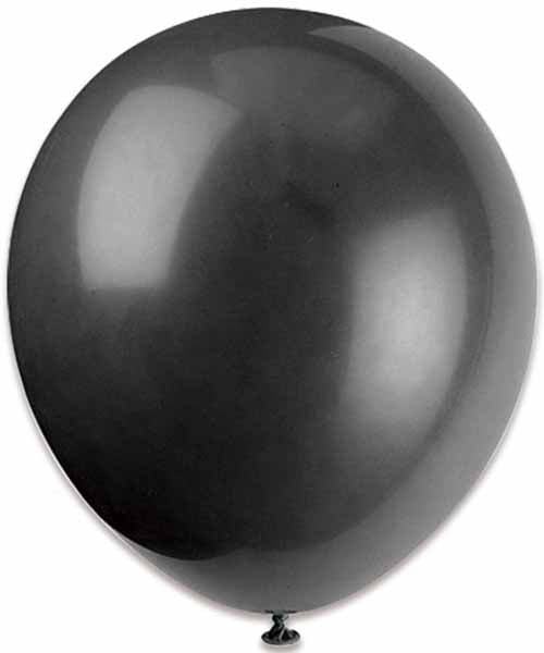 12" Black Latex Balloons 50/CT
