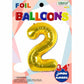34" Gold Number 2 Supershape Decorative Foil Balloon