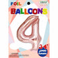 34" Rose Gold Number 4 Supershape Decorative Foil Balloon