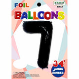 34" Black Number 7 Supershape Decorative Foil Balloon