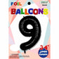 34" Black Number 9 Supershape Decorative Foil Balloon