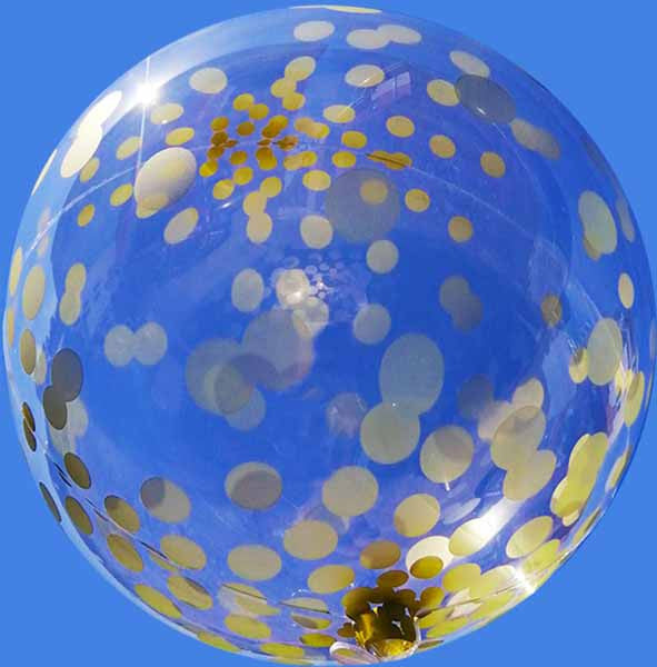 Clear Bubble Balloon with Gold Dots