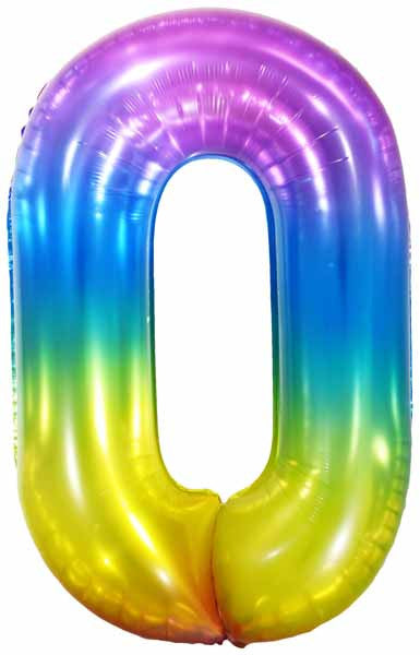 34" Number 0 Supershape Decorative Foil Balloon