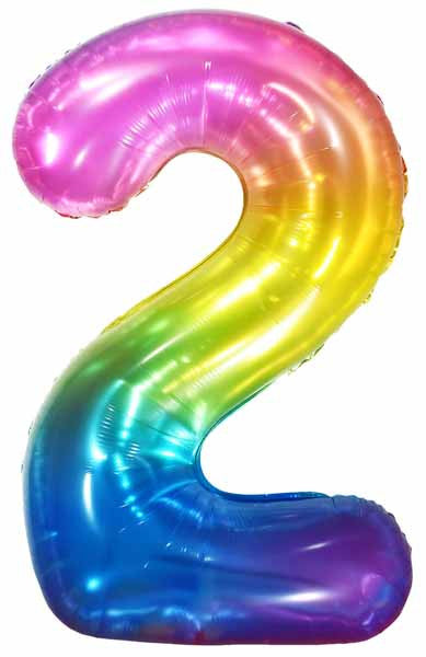 34" Number 2 Supershape Decorative Foil Balloon