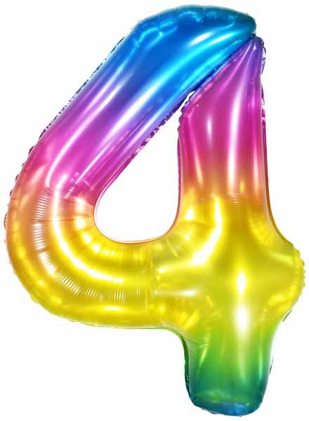 34" Number 4 Supershape Decorative Foil Balloon