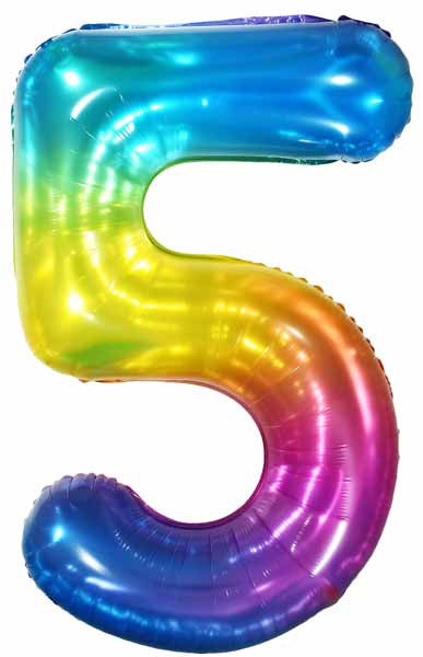 34" Number 5 Supershape Decorative Foil Balloon