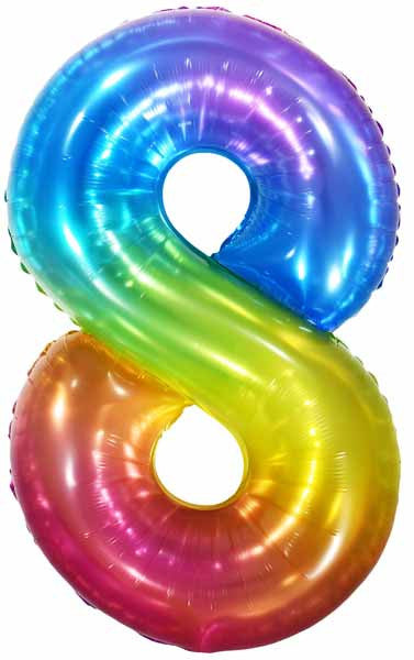34" Number 8 Supershape Decorative Foil Balloon
