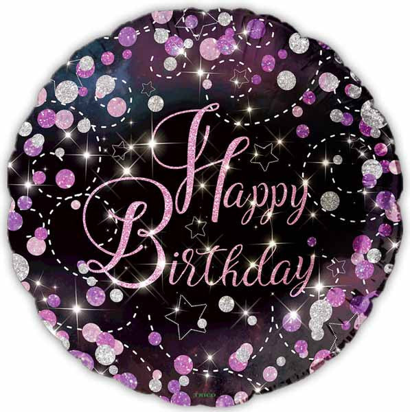Pink Sparkling Happy Birthday Foil Balloon Party Decor