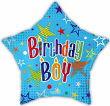 Birthday Boy Star Shaped Foil Balloon