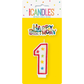Glitter Number 1 Birthday Candle with Decoration