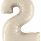 Big Number 2 Foil Balloon White Sand