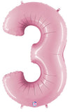 Huge Number 3 Pastel Pink Balloon