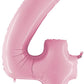 Huge Number 4 Pastel Pink Balloon