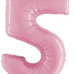 Huge Number 5 Pastel Pink Balloon