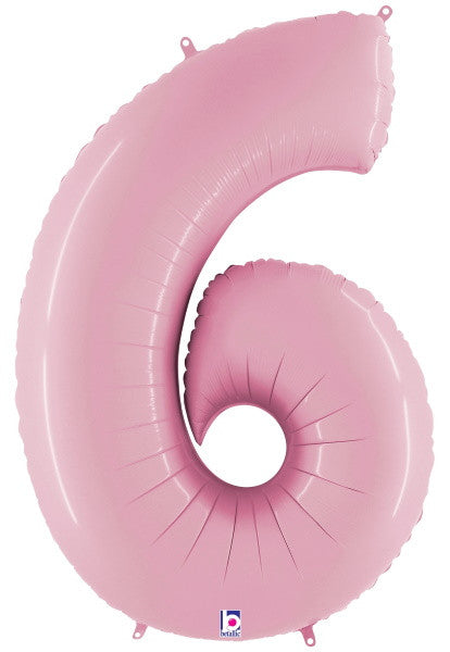 Huge Number 6 Pastel Pink Balloon