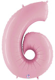 Huge Number 6 Pastel Pink Balloon