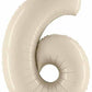 Big Number 6 Foil Balloon White Sand