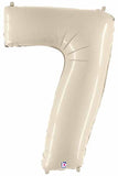 Big Number 7 Foil Balloon White Sand