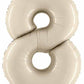 Big Number 8 Foil Balloon White Sand