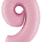 Huge Number 9 Pastel Pink Balloon