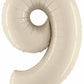 Big Number 9 Foil Balloon White Sand