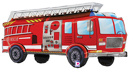 Jumbo Foil Balloon Red Firetruck Fire Truck Shape