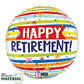 Happy Retirement Stripes Foil Balloon