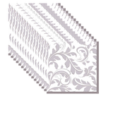 Silver Elegant Scroll Luncheon Paper Napkins 16 Pack