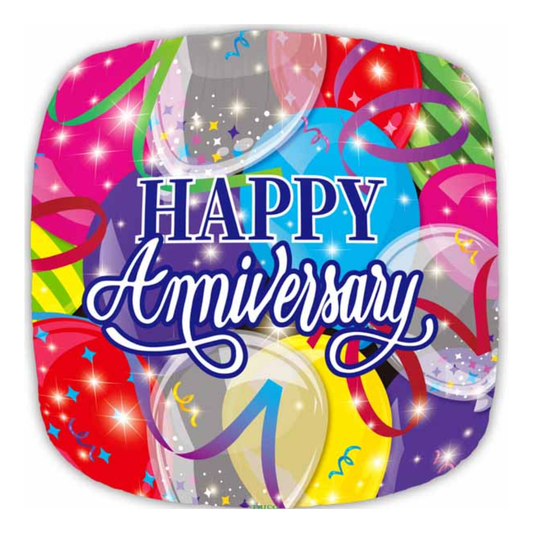 Happy Anniversary Square Foil Balloon 18"