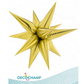 26" 3D Starburst Foil Air Balloon Gold