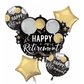 Happy Retirement Balloons Gold 5 Foils Bouquet