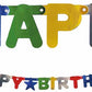 Metallic Foil Paper Happy Birthday Jointed Banner
