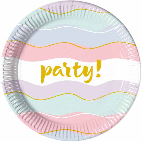 Elegant Pastel Waves Party! Paper Plates