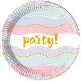 Elegant Pastel Waves Party! Paper Plates