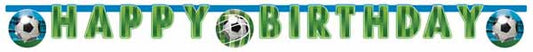 Die Cut Jointed Paper Banner Happy Birthday For Soccer Fans