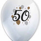 printed number 50 milestone birthday or anniversary latex balloon