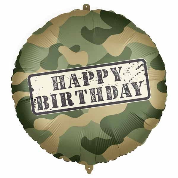 Happy Birthday Camo 18" Foil Balloon