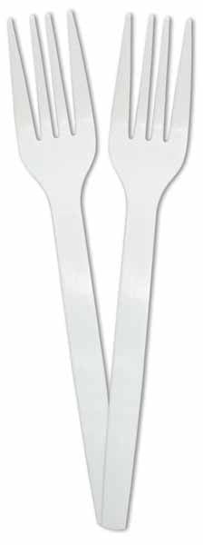 white plastic forks