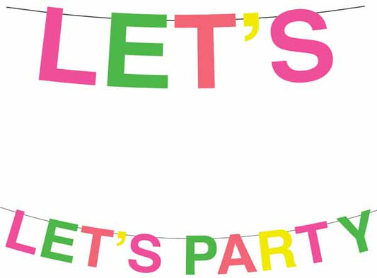 Neon Banner Let's Party