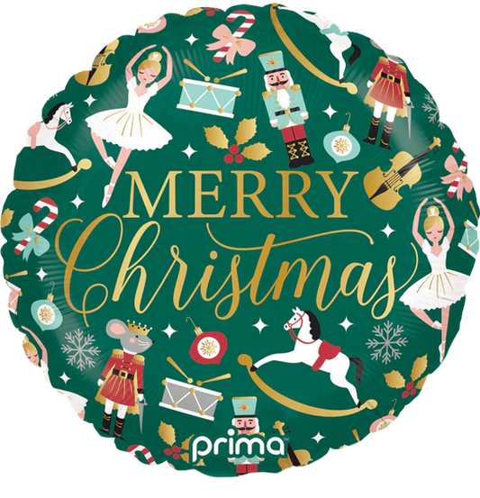 Merry Christmas Nutcracker Ballet 18" Foil Balloon