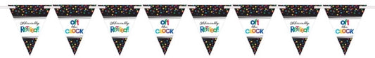 Officially Retired 15' Colorful Retirement Party Pennant Banner