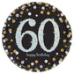 Sparking Celebration 60 Happy Birthday 60th Luncheon Dessert 7" Plates 8 Pack