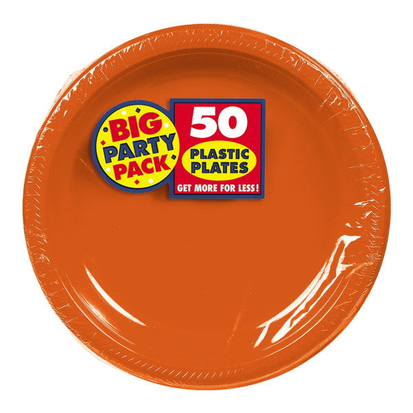 Solid Orange Plastic Plates