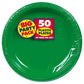 Amscan Green 10" Dinner Plastic Round Party Plates 50 Pack