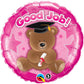 18" Good Job Pink Bear Foil Balloon